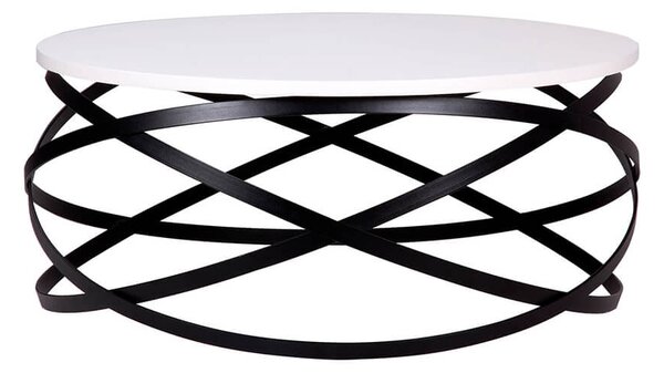 MUZZA Konferenční stolek doria Ø 80 cm černo-bílý