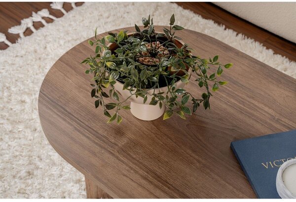 Tmavě hnědý konferenční stolek v dekoru ořechu 60x119 cm Sable – Kalune Design
