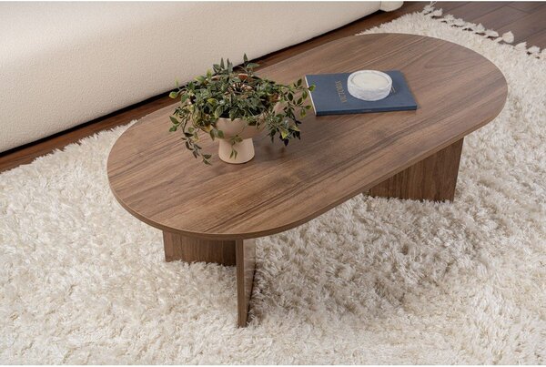 Tmavě hnědý konferenční stolek v dekoru ořechu 60x119 cm Sable – Kalune Design
