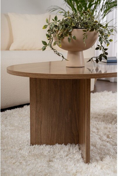 Tmavě hnědý konferenční stolek v dekoru ořechu 60x119 cm Sable – Kalune Design