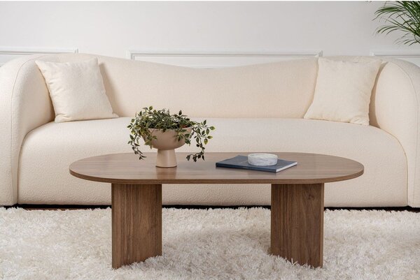 Tmavě hnědý konferenční stolek v dekoru ořechu 60x119 cm Sable – Kalune Design