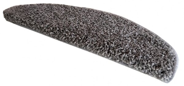 Vopi Nášlapy na schody Color shaggy šedý půlkruh, samolepící - 24x65 půlkruh (rozměr včetně ohybu)