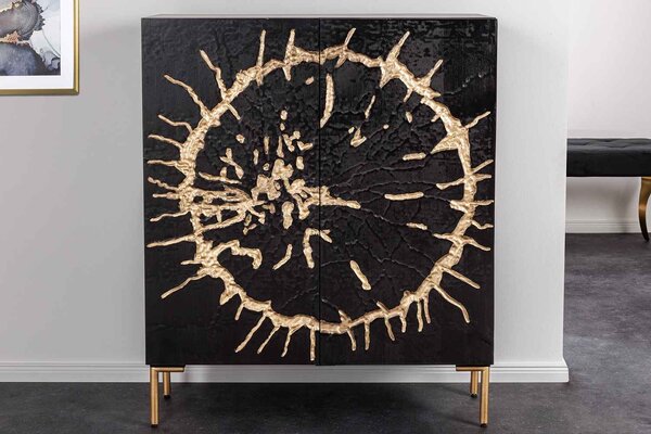Designová vysoká komoda Dalton 120 cm černé mango