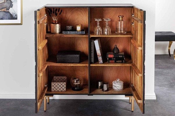Designová vysoká komoda Dalton 120 cm černé mango