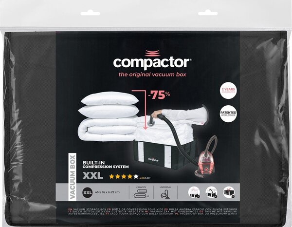 Černý úložný box s vakuovým obalem Compactor Black Edition, objem 210 l