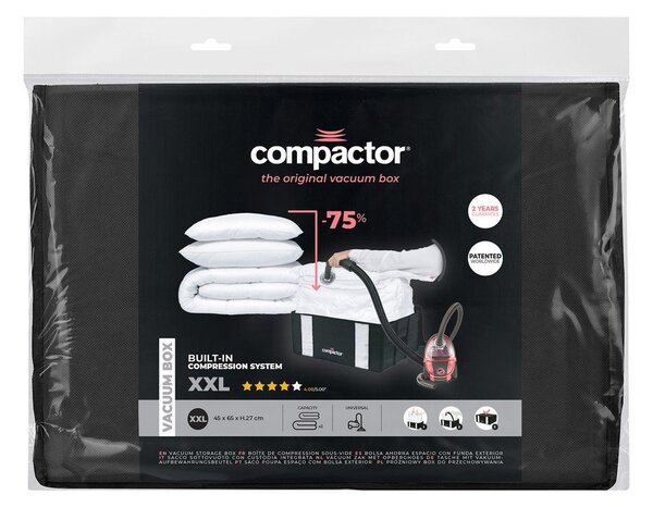 Černý úložný box s vakuovým obalem Compactor Black Edition, objem 210 l