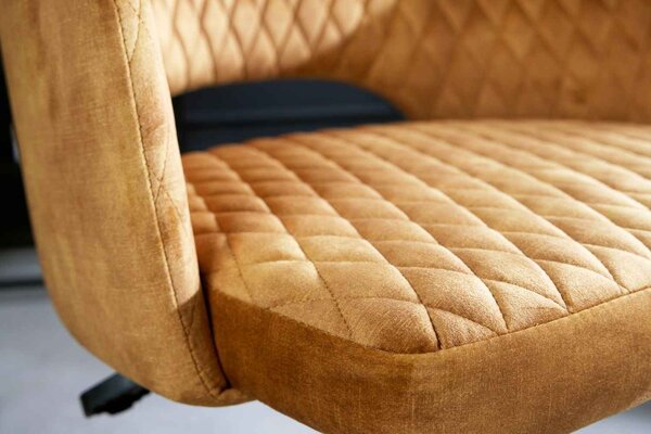 Designová kancelářská židle Laney hořčicový samet