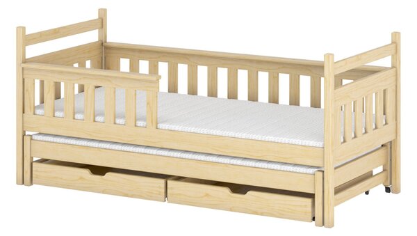 Dětská postel se zábranou MATYLDA - 80x200, borovice