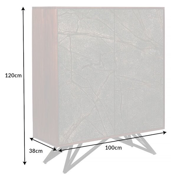 Designová vysoká komoda Quillon 120 cm přírodní kámen