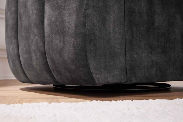 Designové otočné křeslo Kalei tmavě šedý samet