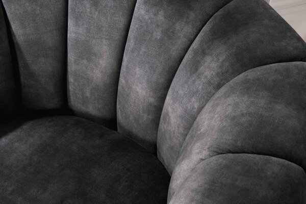 Designové otočné křeslo Kalei tmavě šedý samet