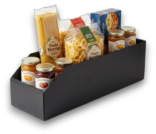 Usporadejto.cz Úložný box, plastový 15x50x16cm - do spíže i do skříně KARTONPLAST - ČERNÝ