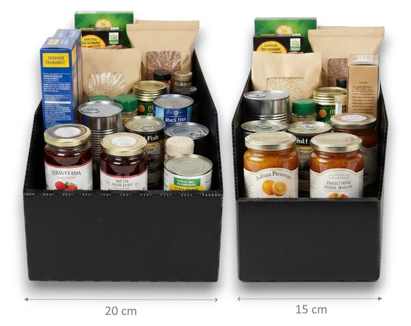 Usporadejto.cz Úložný box, plastový 15x50x16cm - do spíže i do skříně KARTONPLAST - ČERNÝ