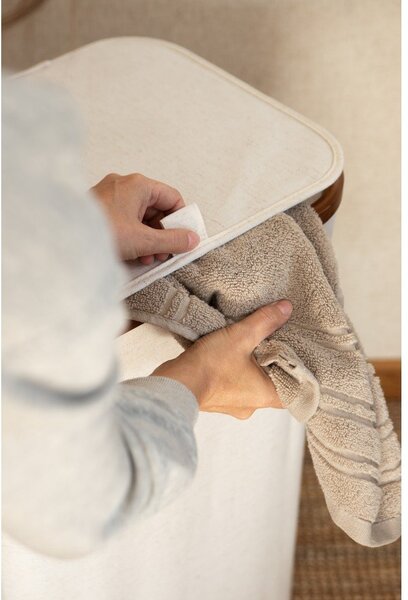 Krémový látkový koš na prádlo Bamboo/Linen – Bigso