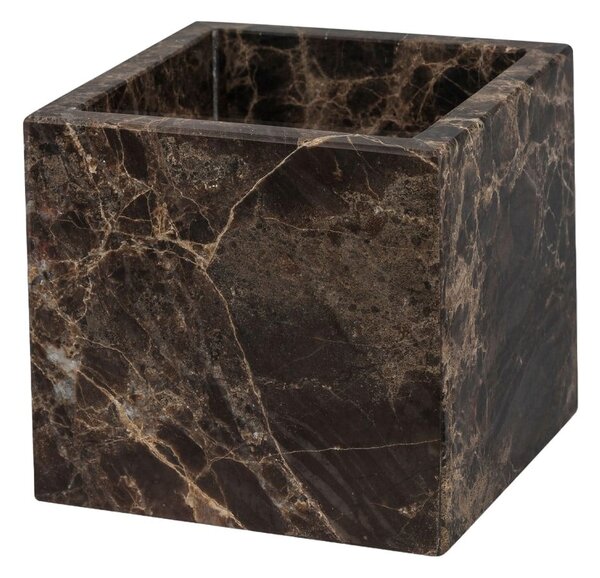 Tmavě hnědý mramorový koupelnový organizér na vatové tampony Marble – Mette Ditmer Denmark