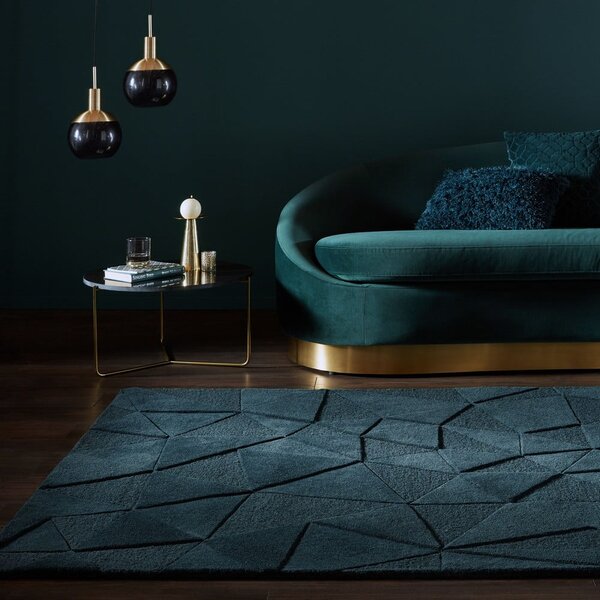 Zelenomodrý ručně tkaný vlněný koberec 240x340 cm Shard – Flair Rugs