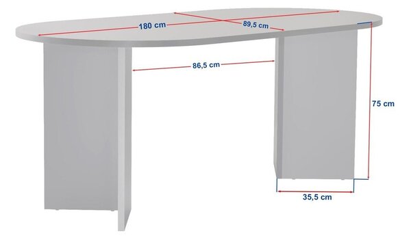 Jídelní stůl v dekoru ořechu 89,5x180 cm Sablin – Kalune Design