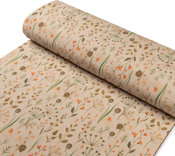 Biante Dekorační obdélníkový ubrus PML-070 Podzimní rostliny na světle hnědém 50x100 cm