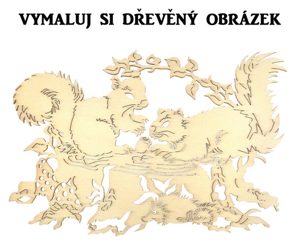 AMADEA Dřevěná ozdoba veverky 19 cm