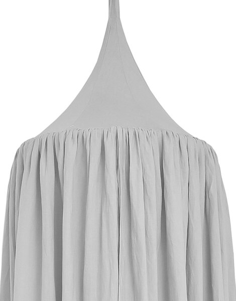 Šedý lněný baldachýn nad postýlku STONE GRAY