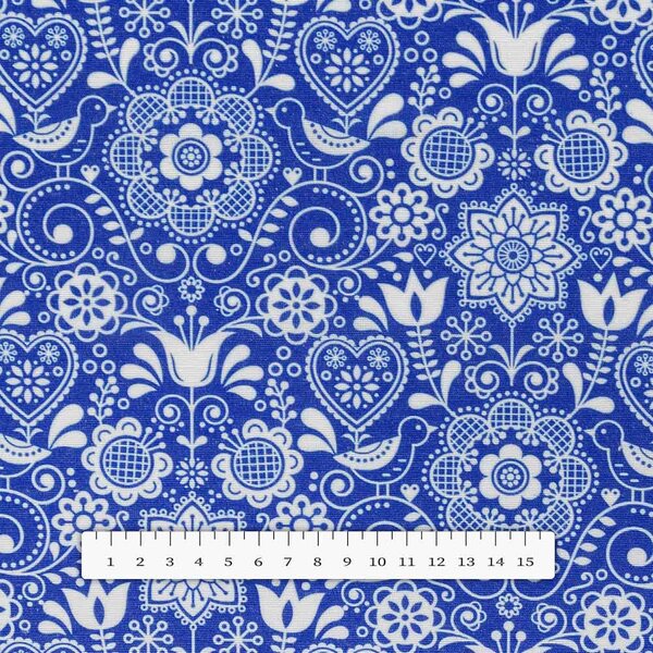 Biante Dekorační čtvercový ubrus PML-100 Modro-bílý lidový ornament 40x40 cm