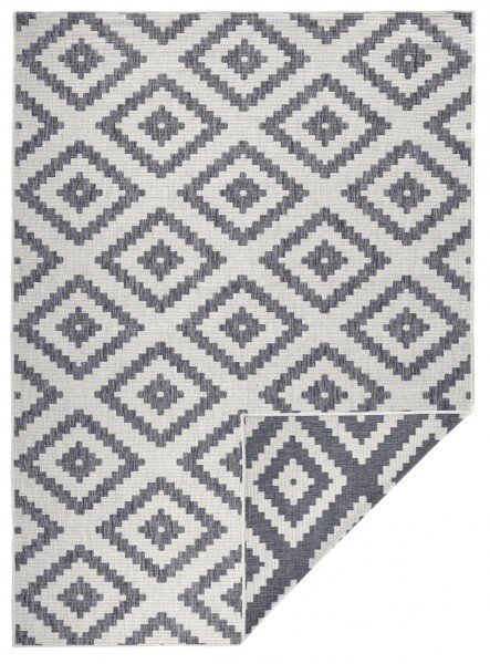 Hanse Home, Kusový koberec Twin-Wendeteppiche 103132 grau creme – na ven i na doma, 80x250, šedá, chodba / předsíň