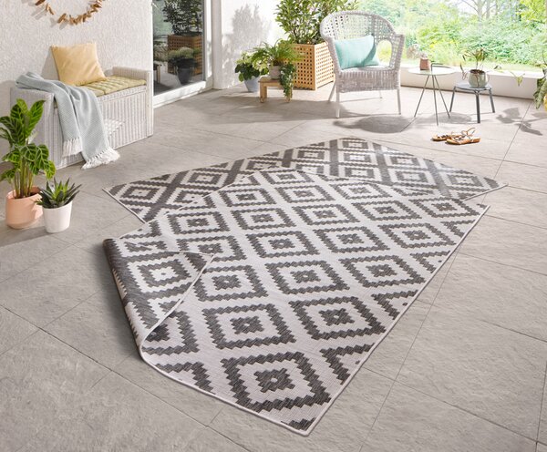 Hanse Home, Kusový koberec Twin-Wendeteppiche 103132 grau creme – na ven i na doma, 80x250, šedá, chodba / předsíň