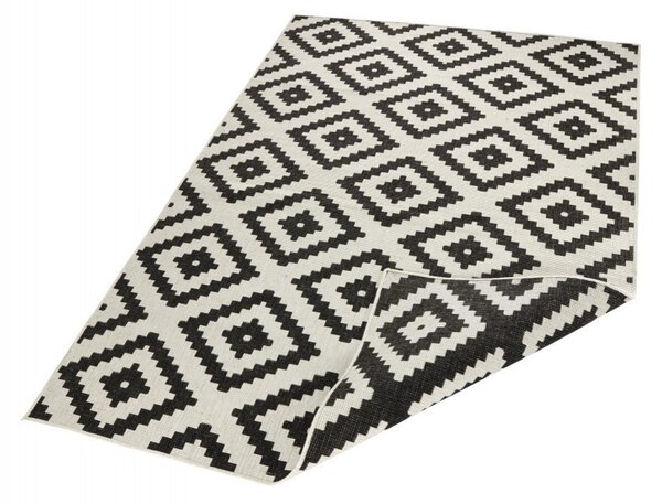 Hanse Home, Kusový koberec Twin-Wendeteppiche 103129 schwarz creme – na ven i na doma, 80x150, černobílá, chodba / předsíň