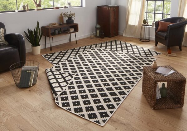 NORTHRUGS - Hanse Home koberce Kusový koberec Twin-Wendeteppiche 103124 schwarz creme ROZMĚR: 80x250