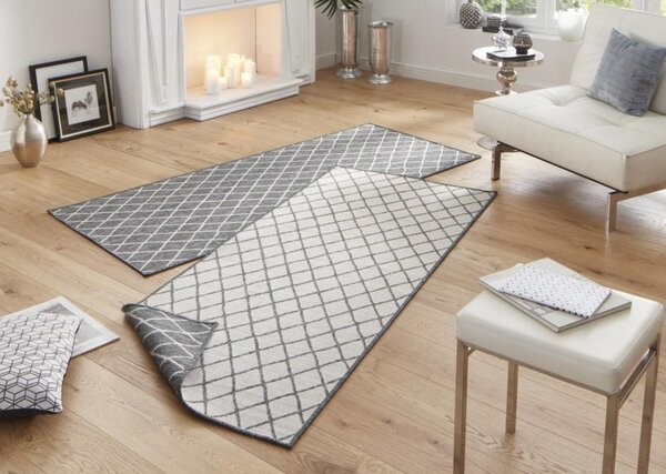 Hanse Home, Kusový koberec Twin-Wendeteppiche 103118 grau creme – na ven i na doma, 80x150, šedá, chodba / předsíň