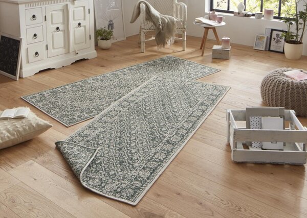 Hanse Home, Kusový koberec Twin-Wendeteppiche 103115 grün creme – na ven i na doma, 80x250, zelená, chodba / předsíň