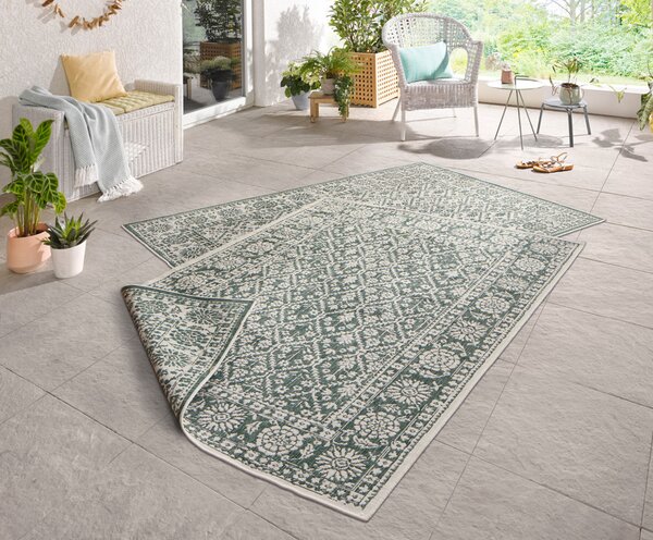 Hanse Home, Kusový koberec Twin-Wendeteppiche 103115 grün creme – na ven i na doma, 80x250, zelená, chodba / předsíň