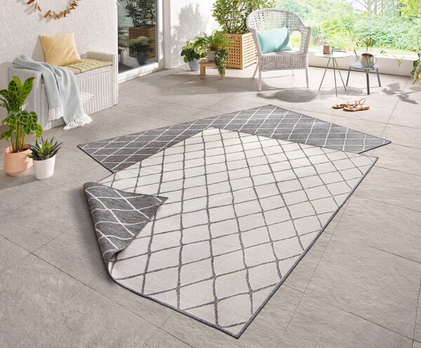 Hanse Home, Kusový koberec Twin-Wendeteppiche 103118 grau creme – na ven i na doma, 80x150, šedá, chodba / předsíň