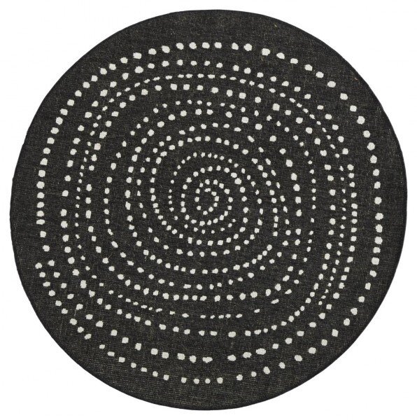 NORTHRUGS - Hanse Home koberce Kusový koberec Twin-Wendeteppiche 103109 schwarz creme kruh – na ven i na doma - 140x140 (průměr) kruh cm