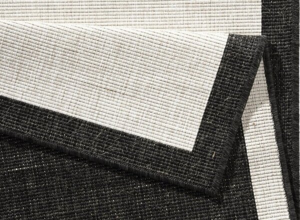 Hanse Home, Kusový koberec Twin-Wendeteppiche 103105 creme schwarz – na ven i na doma, 80x250, černobílá, chodba / předsíň