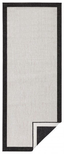 Hanse Home, Kusový koberec Twin-Wendeteppiche 103105 creme schwarz – na ven i na doma, 80x250, černobílá, chodba / předsíň
