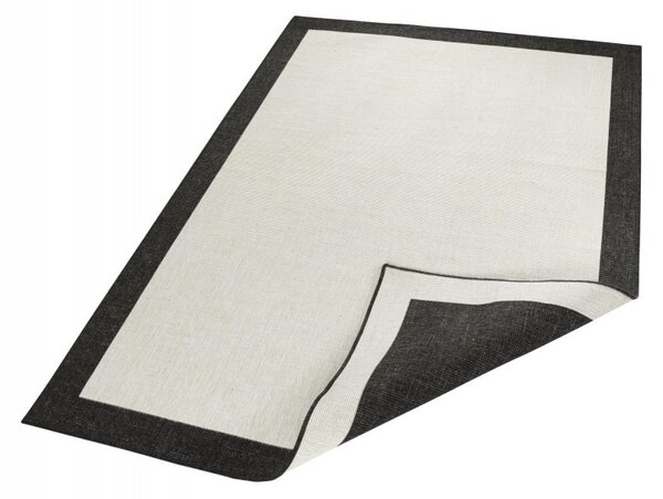 Hanse Home, Kusový koberec Twin-Wendeteppiche 103105 creme schwarz – na ven i na doma, 80x250, černobílá, chodba / předsíň