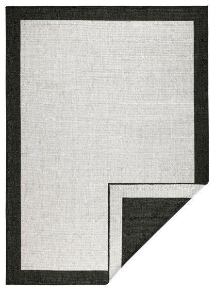 Hanse Home, Kusový koberec Twin-Wendeteppiche 103105 creme schwarz – na ven i na doma, 80x250, černobílá, chodba / předsíň