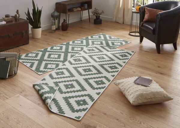 Hanse Home, Kusový koberec Twin-Wendeteppiche 103131 grün creme – na ven i na doma, 160x230, zelená, chodba / předsíň