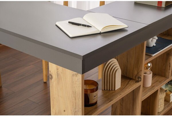 Rohový pracovní stůl v dekoru borovice 120x130 cm Vesper – Kalune Design