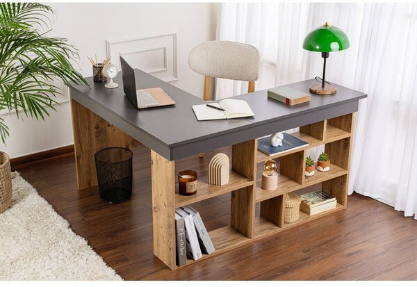 Rohový pracovní stůl v dekoru borovice 120x130 cm Vesper – Kalune Design