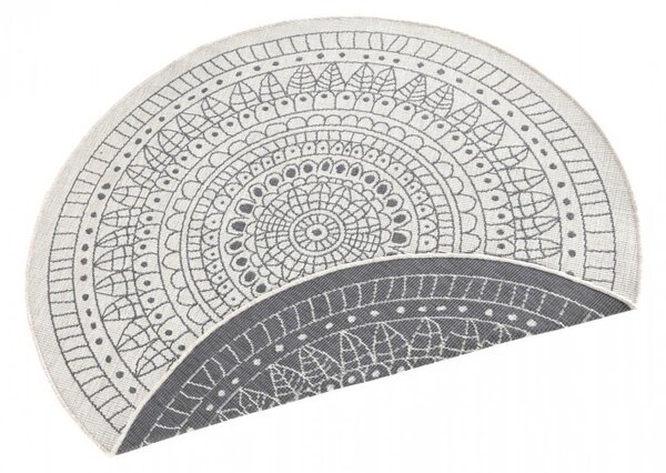 NORTHRUGS Kusový koberec Twin-Wendeteppiche 103143 creme grau kruh – na ven i na doma - 140x140 (průměr) kruh cm