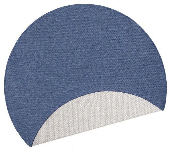 Hanse Home, DOPRODEJ: 140x140 (průměr) kruh cm Kusový koberec Twin-Wendeteppiche 103100 blue cream kruh – na ven i na doma, 140x140 (průměr) kruh, modrá, chodba / předsíň