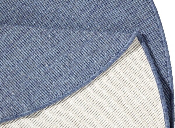 Hanse Home, DOPRODEJ: 140x140 (průměr) kruh cm Kusový koberec Twin-Wendeteppiche 103100 blue cream kruh – na ven i na doma, 140x140 (průměr) kruh, modrá, chodba / předsíň