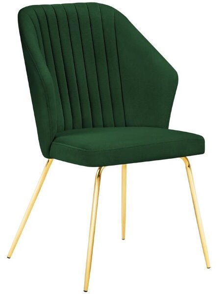 Tmavě zelená látková jídelní židle MICADONI COBRA