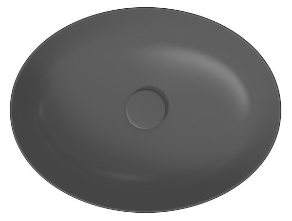 Cersanit Larga, umyvadlo na desku 50x38 cm, antracitová matná, K677-014