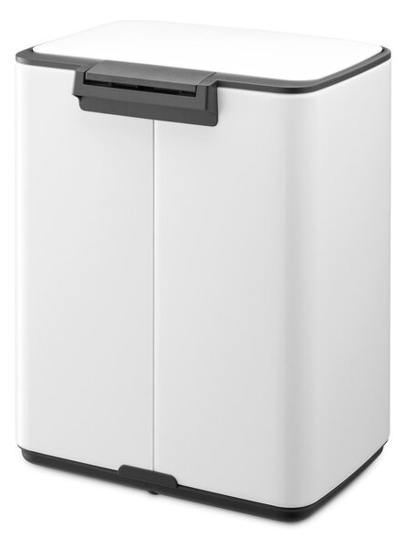 Bílý nášlapný ocelový odpadkový koš 12 l Bo – Brabantia