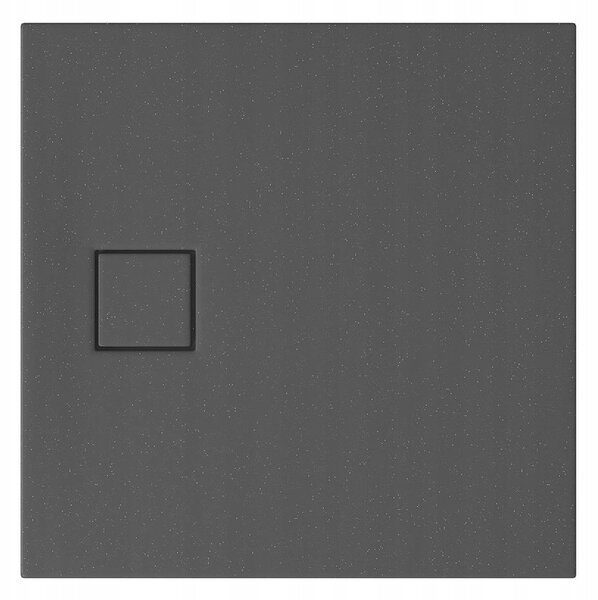 Cersanit Tako Slim, čtvercová sprchová vanička 80x80x4 cm + šedý sifon, šedá matná, S932-161