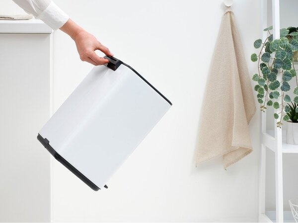 Bílý nášlapný ocelový odpadkový koš 12 l Bo – Brabantia
