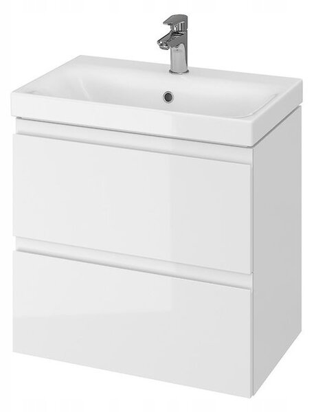 Cersanit Moduo, závěsná umyvadlová skříňka 60cm, bílá lesklá, S929-004
